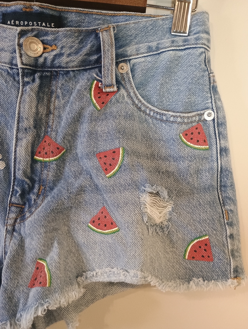Aeropostale Mini Denim Shorts Women's Size 2 - Picture 6 of 9